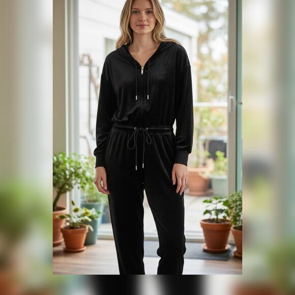 Calvin Klein Pants - NWT CALVIN KLEIN $99 Velvet Jumpsuit Size S/M Black